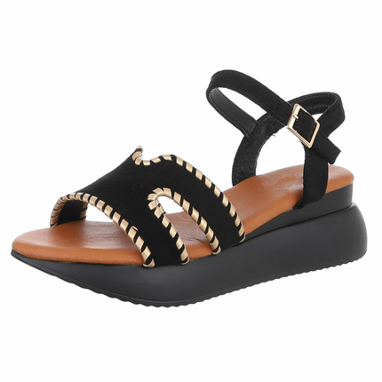 Damen Keilsandaletten - black - 12 Paar