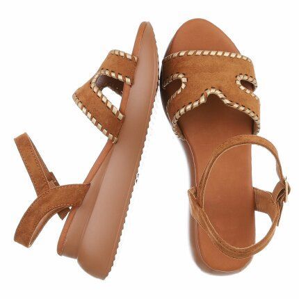 Damen Keilsandaletten - camel