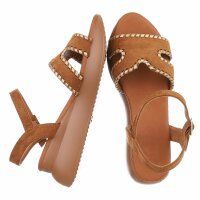Damen Keilsandaletten - camel