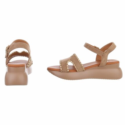 Damen Keilsandaletten - khaki