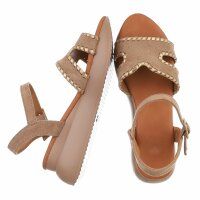 Damen Keilsandaletten - khaki