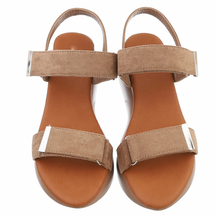 Damen Keilsandaletten - khaki