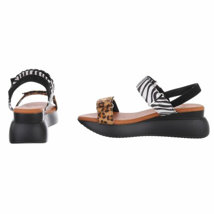 Damen Keilsandaletten - leopard