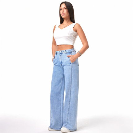 Damen High Waist Jeans von Laulia - blue