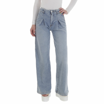 Damen High Waist Jeans von Laulia Gr. L/40 - blue