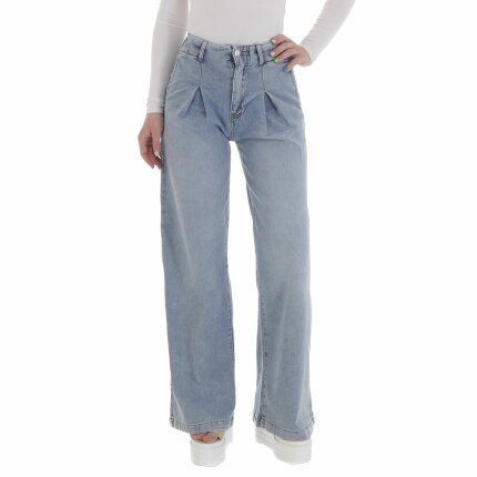 Damen High Waist Jeans von Laulia Gr. XL/42 - blue