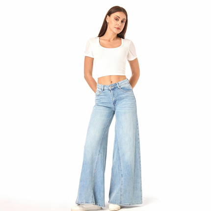 Damen Bootcut Jeans von Laulia - blue