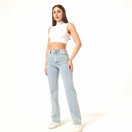 Damen High Waist Jeans von Laulia - blue