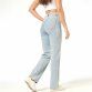 Damen High Waist Jeans von Laulia - blue