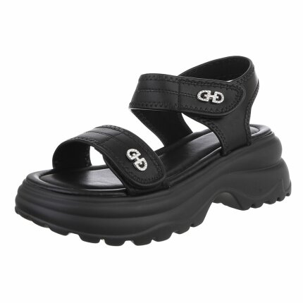 Damen Keilsandaletten - black Gr. 39
