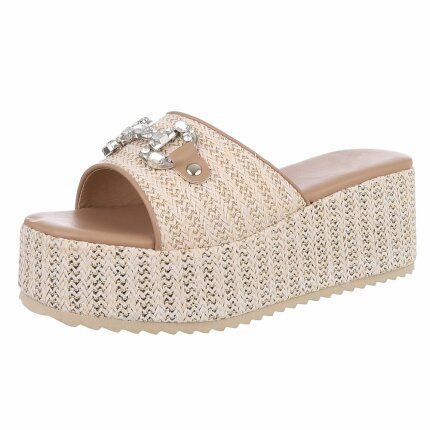 Damen Keilsandaletten - beige