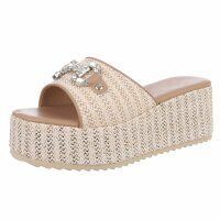 Damen Keilsandaletten - beige
