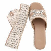 Damen Keilsandaletten - beige