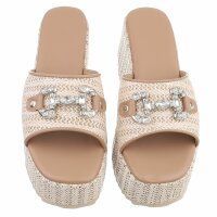 Damen Keilsandaletten - beige