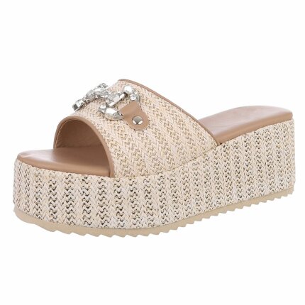 Damen Keilsandaletten - beige Gr. 41