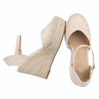 Damen Keilsandaletten - beige