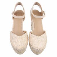 Damen Keilsandaletten - beige