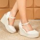 Damen Keilsandaletten - beige
