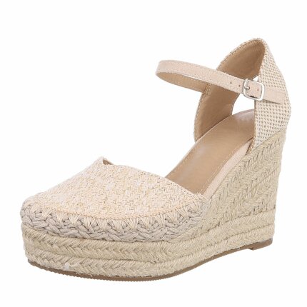 Damen Keilsandaletten - beige Gr. 40