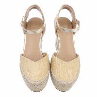 Damen Keilsandaletten - gold