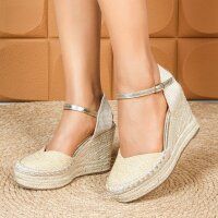 Damen Keilsandaletten - gold