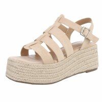 Damen Keilsandaletten - beige