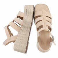 Damen Keilsandaletten - beige