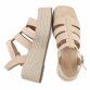 Damen Keilsandaletten - beige
