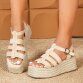 Damen Keilsandaletten - beige