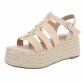 Damen Keilsandaletten - beige Gr. 37