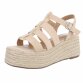 Damen Keilsandaletten - beige Gr. 40