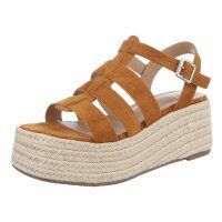 Damen Keilsandaletten - camel