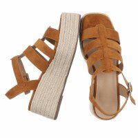 Damen Keilsandaletten - camel
