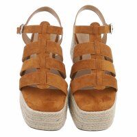 Damen Keilsandaletten - camel