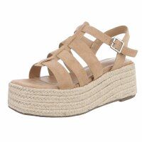 Damen Keilsandaletten - khaki