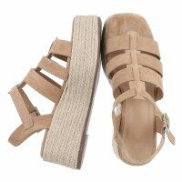 Damen Keilsandaletten - khaki