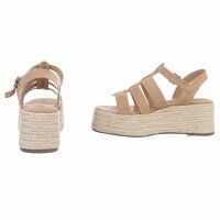 Damen Keilsandaletten - khaki