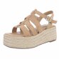 Damen Keilsandaletten - khaki - 12 Paar