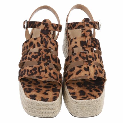 Damen Keilsandaletten - leopard