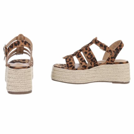 Damen Keilsandaletten - leopard