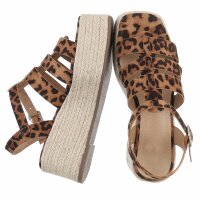 Damen Keilsandaletten - leopard