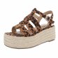 Damen Keilsandaletten - leopard