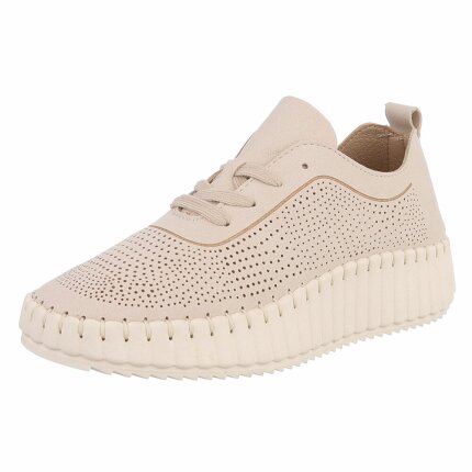 Damen Low-Sneakers - beige Gr. 40