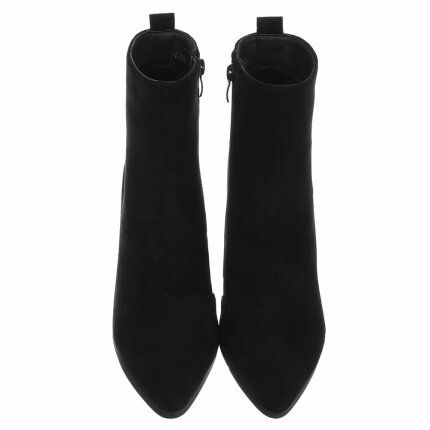Damen High-Heel Stiefeletten - blacksuede