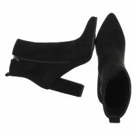 Damen High-Heel Stiefeletten - blacksuede