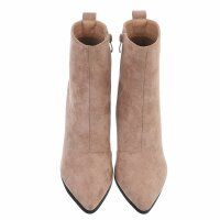 Damen High-Heel Stiefeletten - nudesuede