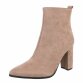Damen High-Heel Stiefeletten - nudesuede Gr. 41