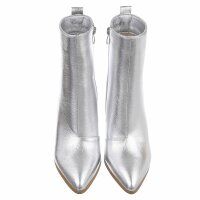Damen High-Heel Stiefeletten - silver