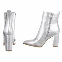 Damen High-Heel Stiefeletten - silver