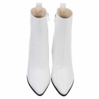 Damen High-Heel Stiefeletten - whitecroc